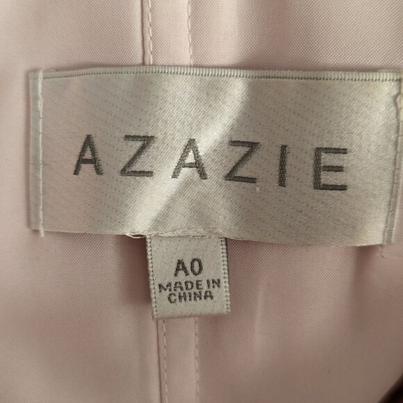 Azazie Size A0 Pink Asymmetrical Floral Bridesmaids Dress - Picture 3 of 4